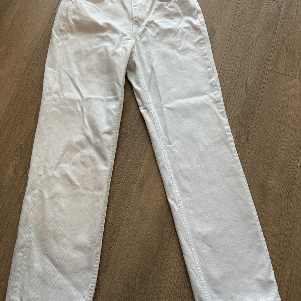White Straight-Leg Jeans
